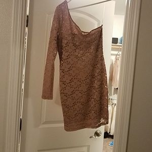 One shoulder lace dress